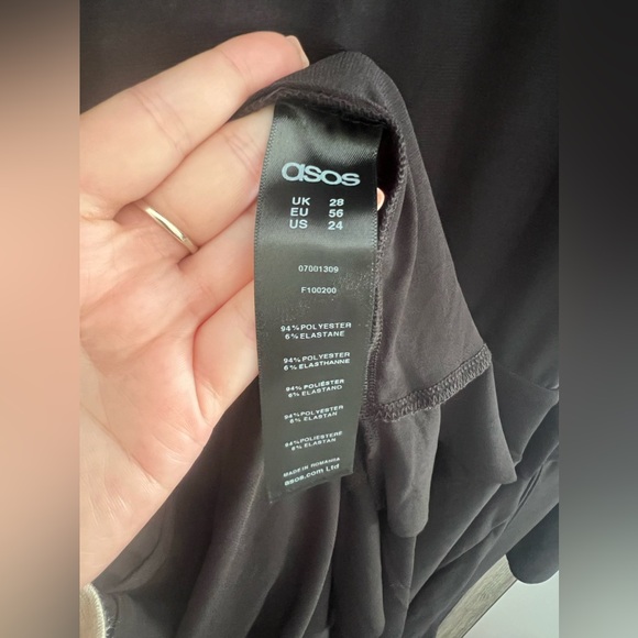 ASOS CURVE Black wrap dress size 24 NWT - Picture 3 of 12